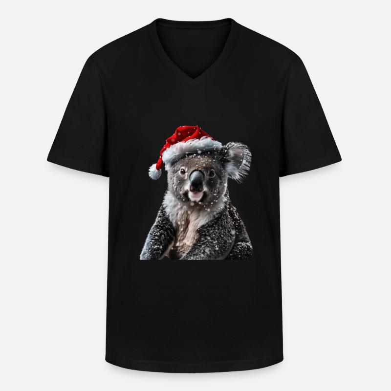 Koala - Männer-T-Shirt mit V-Ausschnitt - Schwarz