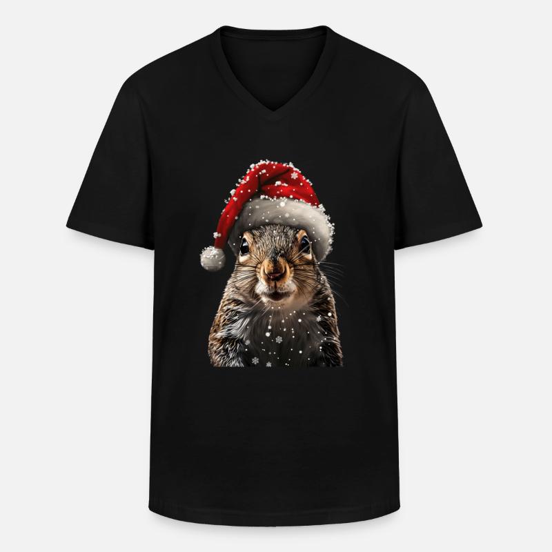 Eichhörnchen - Männer-T-Shirt mit V-Ausschnitt - Schwarz
