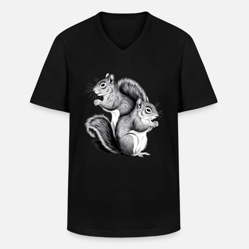 Eichhörnchen - Männer-T-Shirt mit V-Ausschnitt - Schwarz