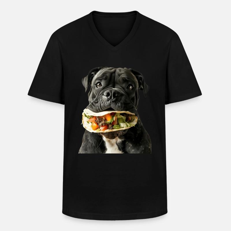 Cane Corso - Männer-T-Shirt mit V-Ausschnitt - Schwarz