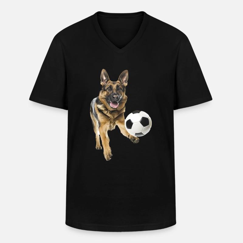 Deutscher Schäferhund - Männer-T-Shirt mit V-Ausschnitt - Schwarz