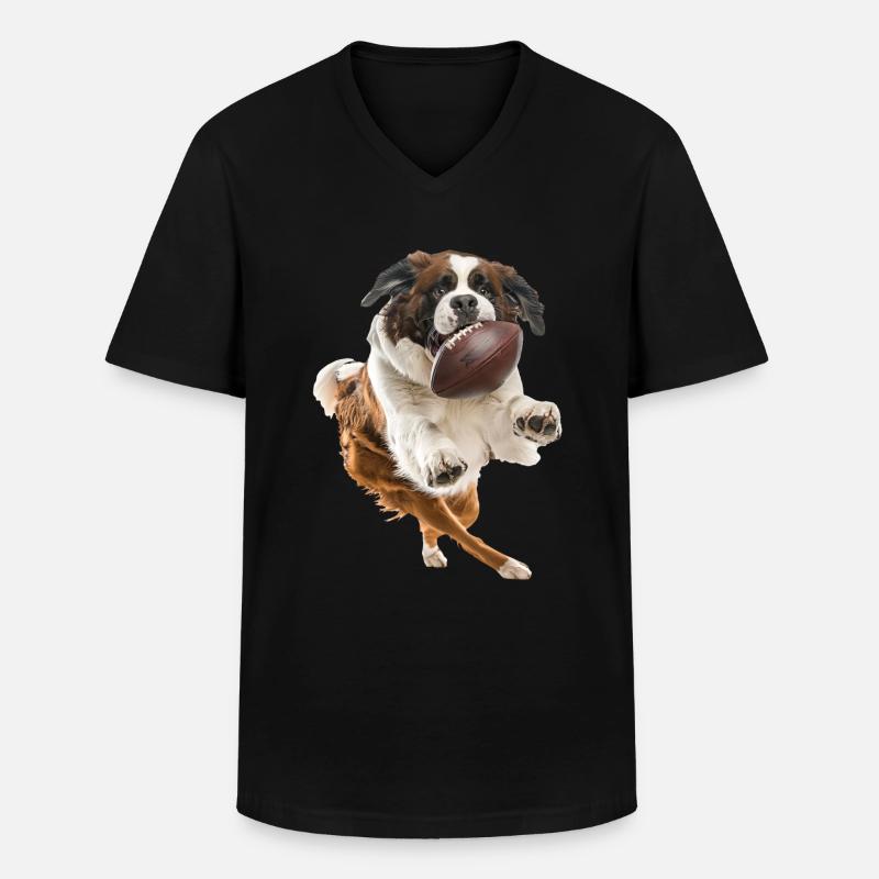 Bernhardiner - Männer-T-Shirt mit V-Ausschnitt - Schwarz