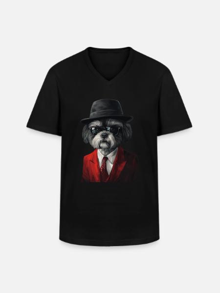 Shih Tzu - Männer-T-Shirt mit V-Ausschnitt - Schwarz