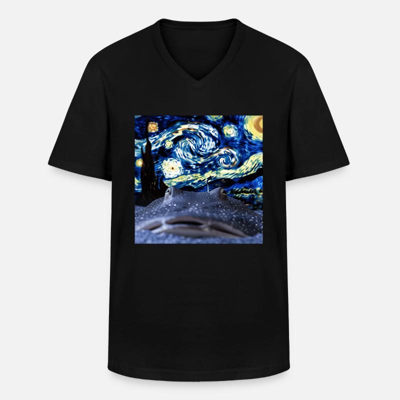 Stachelrochen - Männer-T-Shirt mit V-Ausschnitt - Schwarz