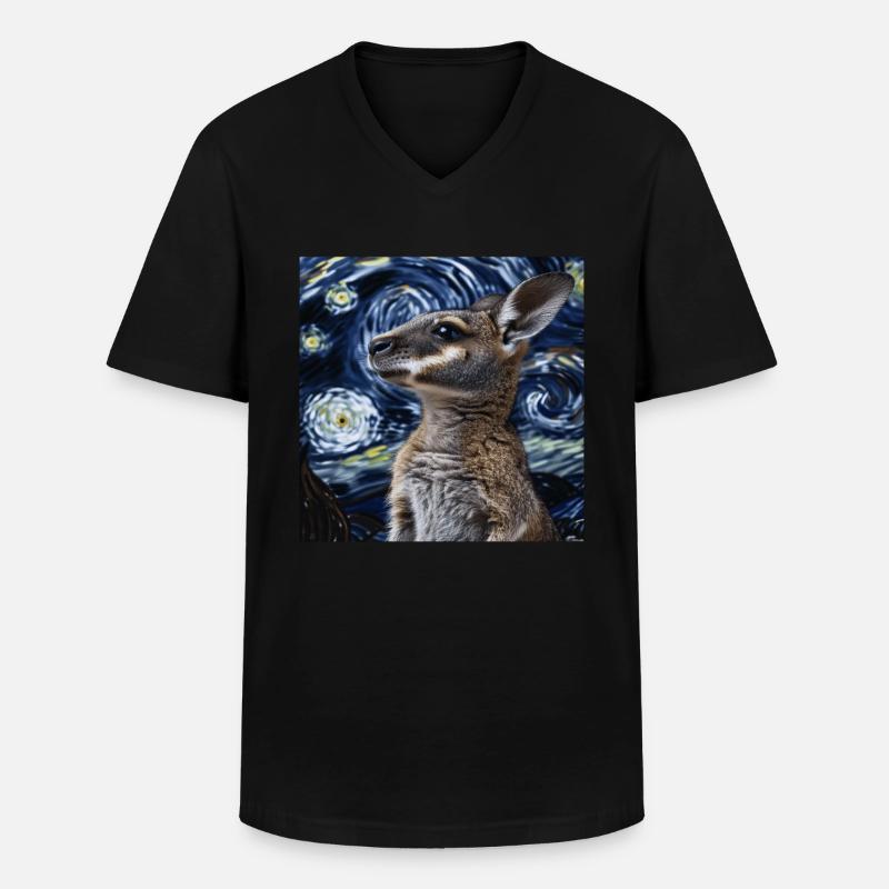 Wallaby - Männer-T-Shirt mit V-Ausschnitt - Schwarz