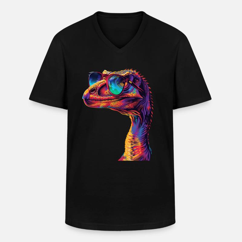 Utahraptor - Männer-T-Shirt mit V-Ausschnitt - Schwarz