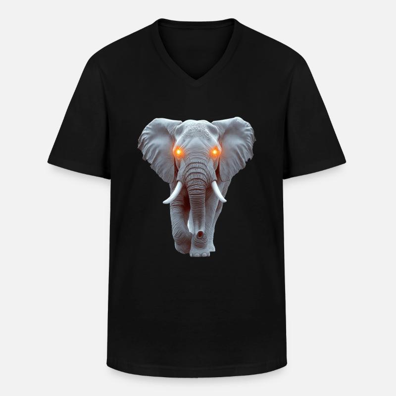 Elefant - Männer-T-Shirt mit V-Ausschnitt - Schwarz