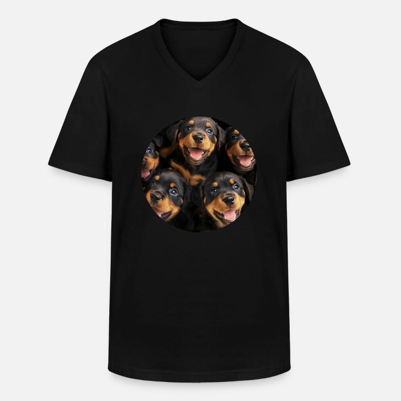 Rottweiler - Männer-T-Shirt mit V-Ausschnitt - Schwarz