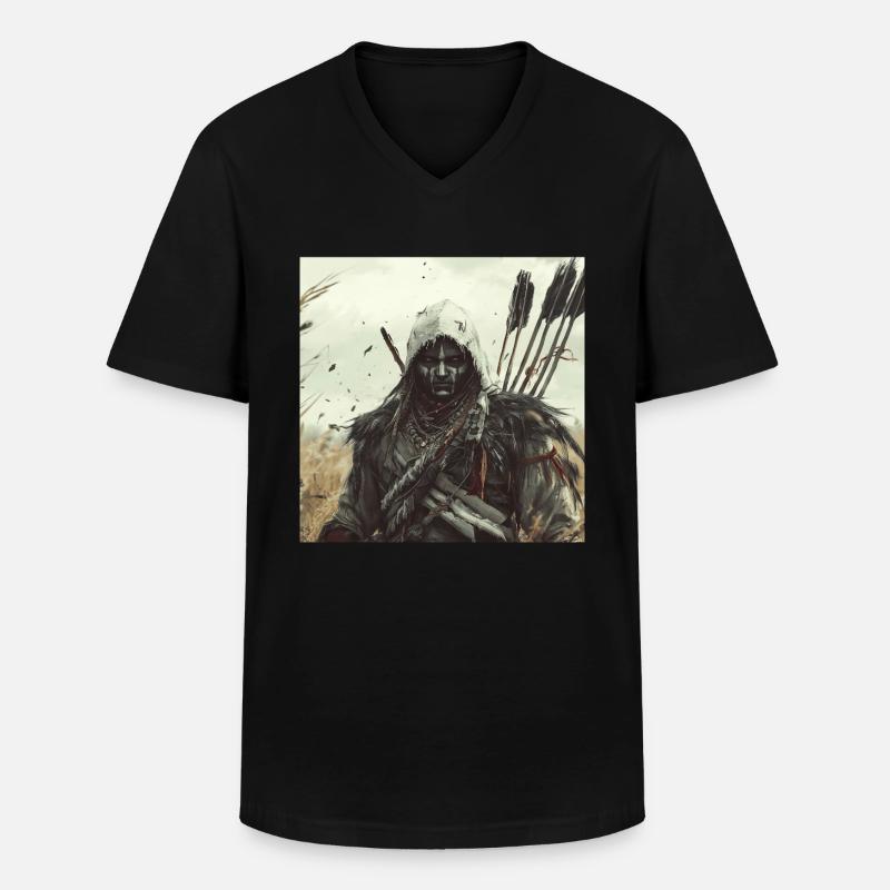 Indisch - Männer-T-Shirt mit V-Ausschnitt - Schwarz