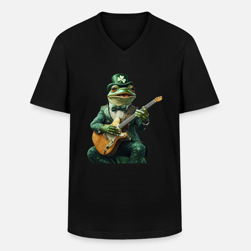 Frosch - Männer-T-Shirt mit V-Ausschnitt - Schwarz