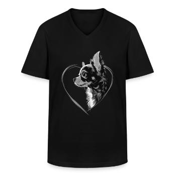 Chihuahua - Männer-T-Shirt mit V-Ausschnitt - Schwarz - Vorne - AI Model Male 178 dark (178cm)