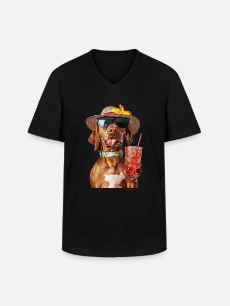 Rhodesian Pitbull Ridgeback - Männer-T-Shirt mit V-Ausschnitt - Schwarz