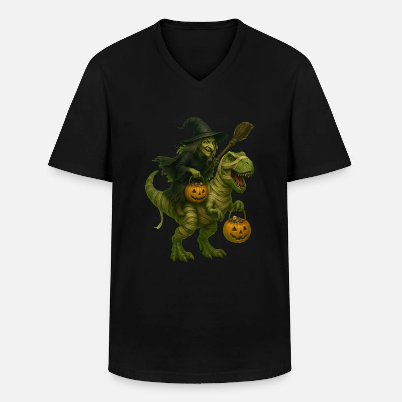 T-Rex - Männer-T-Shirt mit V-Ausschnitt - Schwarz