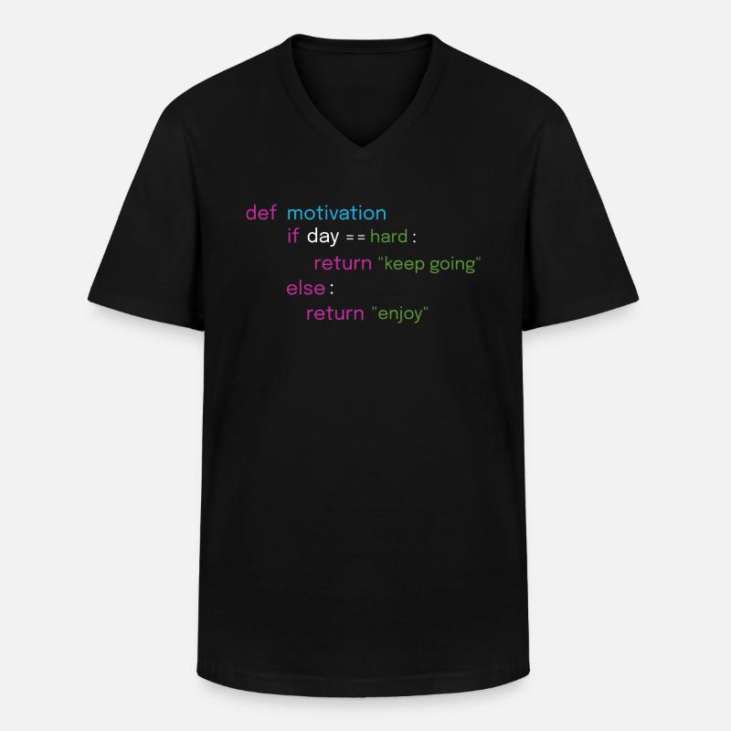 Motivierendes Coding Design - Männer-T-Shirt mit V-Ausschnitt - Schwarz
