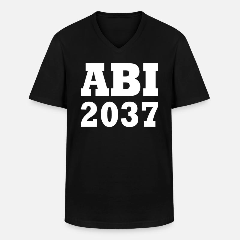 Abi 2037 - Männer-T-Shirt mit V-Ausschnitt - Schwarz