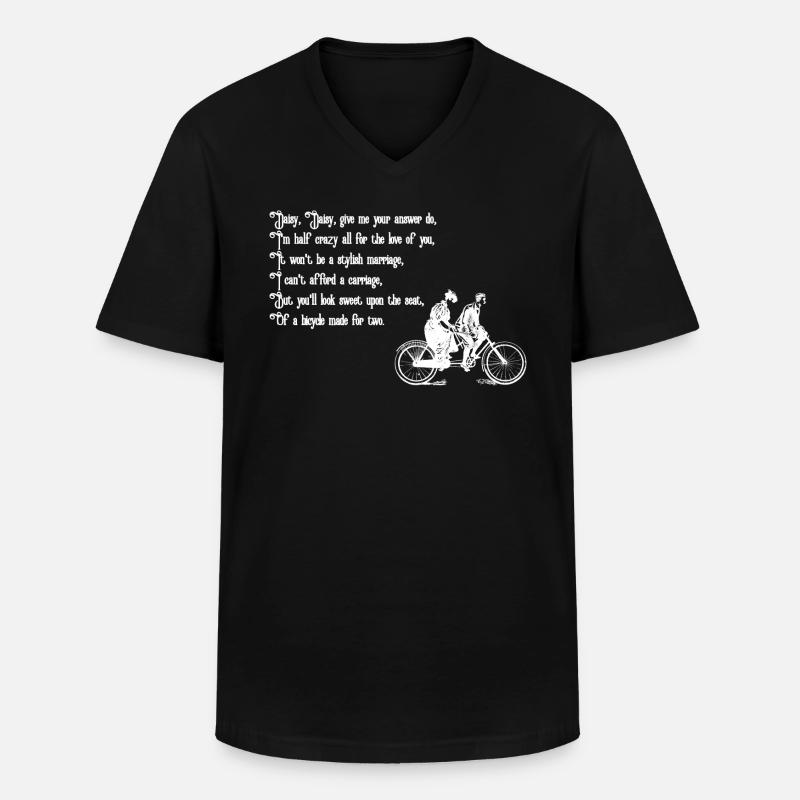 Gänseblümchen Gänseblümchen (weißer Text) - Männer-T-Shirt mit V-Ausschnitt - Schwarz
