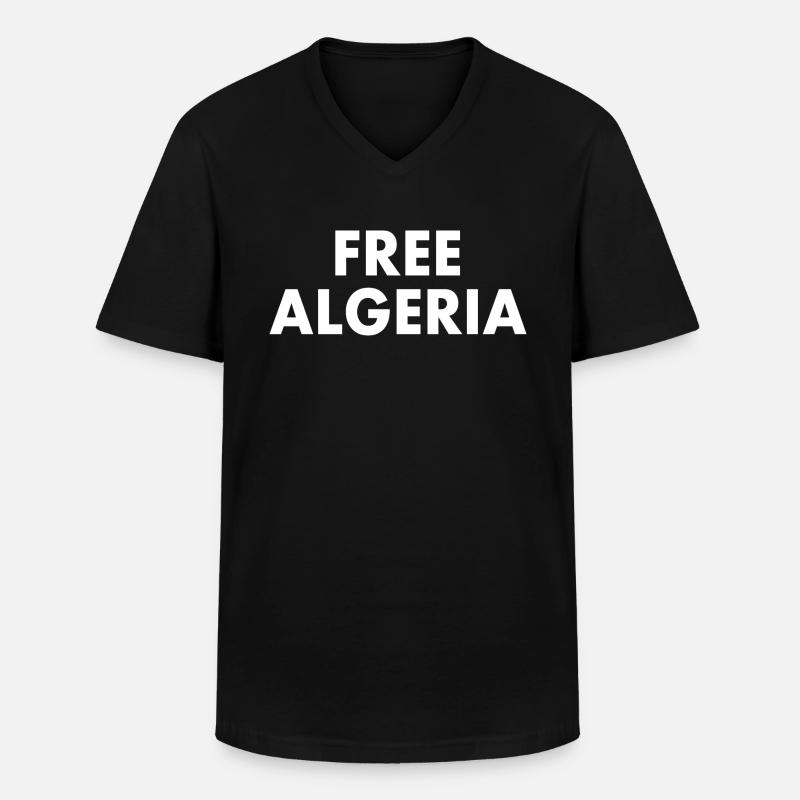 Algerien - Männer-T-Shirt mit V-Ausschnitt - Schwarz