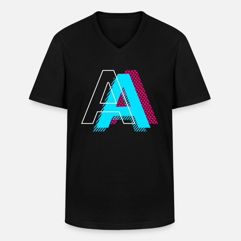 Pop Art Buchstabe A Geschenk - Männer-T-Shirt mit V-Ausschnitt - Schwarz