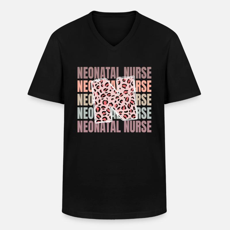 Leopard Neonatal Nurse Life - Männer-T-Shirt mit V-Ausschnitt - Schwarz