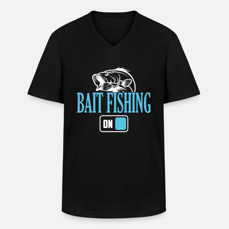 Fisherman Bait Angelmodus Ein - Männer-T-Shirt mit V-Ausschnitt - Schwarz