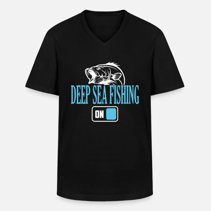 Fisherman Hochseeangelmodus Ein - Männer-T-Shirt mit V-Ausschnitt - Schwarz