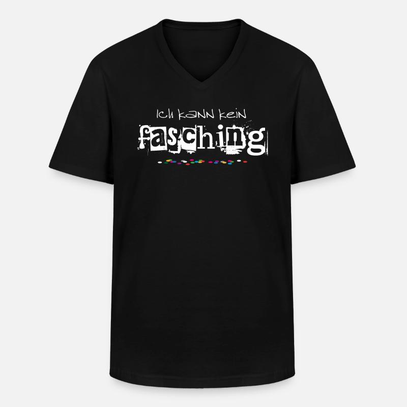 Ich kann kein Fasching oder Karneval Kostüm Outfit - Männer-T-Shirt mit V-Ausschnitt - Schwarz