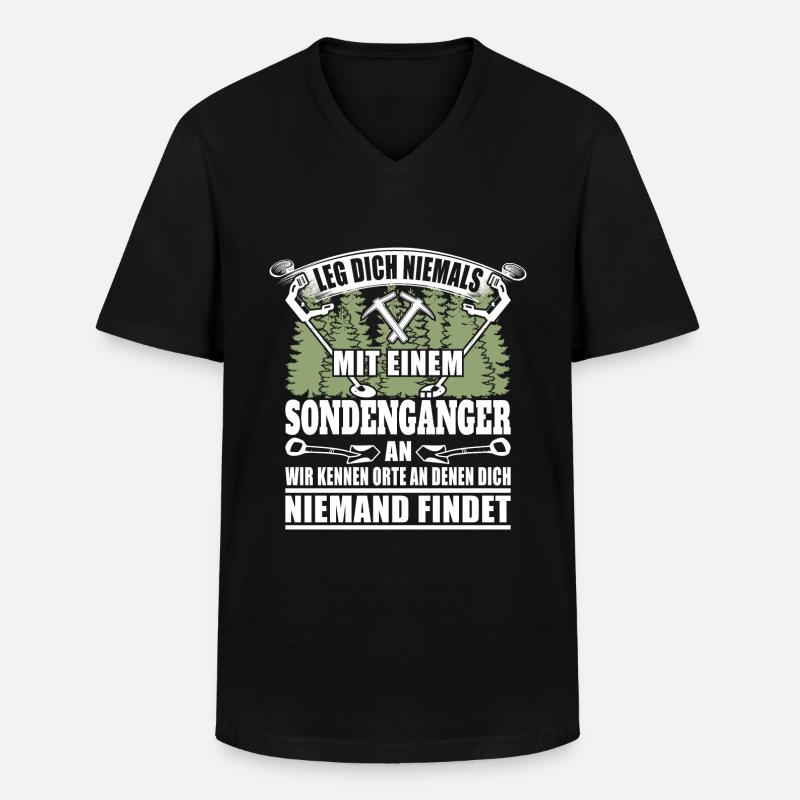 Ich bin Sondengänger - Männer-T-Shirt mit V-Ausschnitt - Schwarz