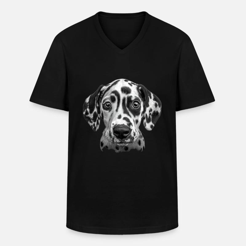 Dalmatiner - Männer-T-Shirt mit V-Ausschnitt - Schwarz