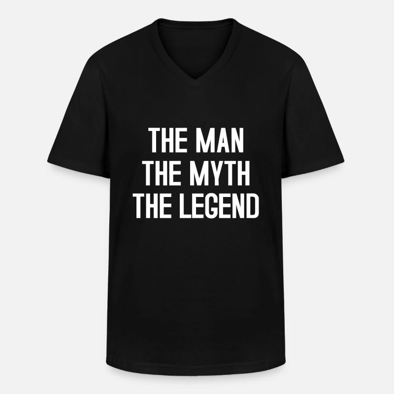 Man Myth Legend - Männer-T-Shirt mit V-Ausschnitt - Schwarz