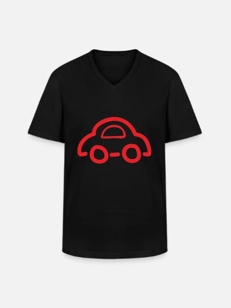 Imprint of a red car - Men's V-Neck T-Shirt - black
