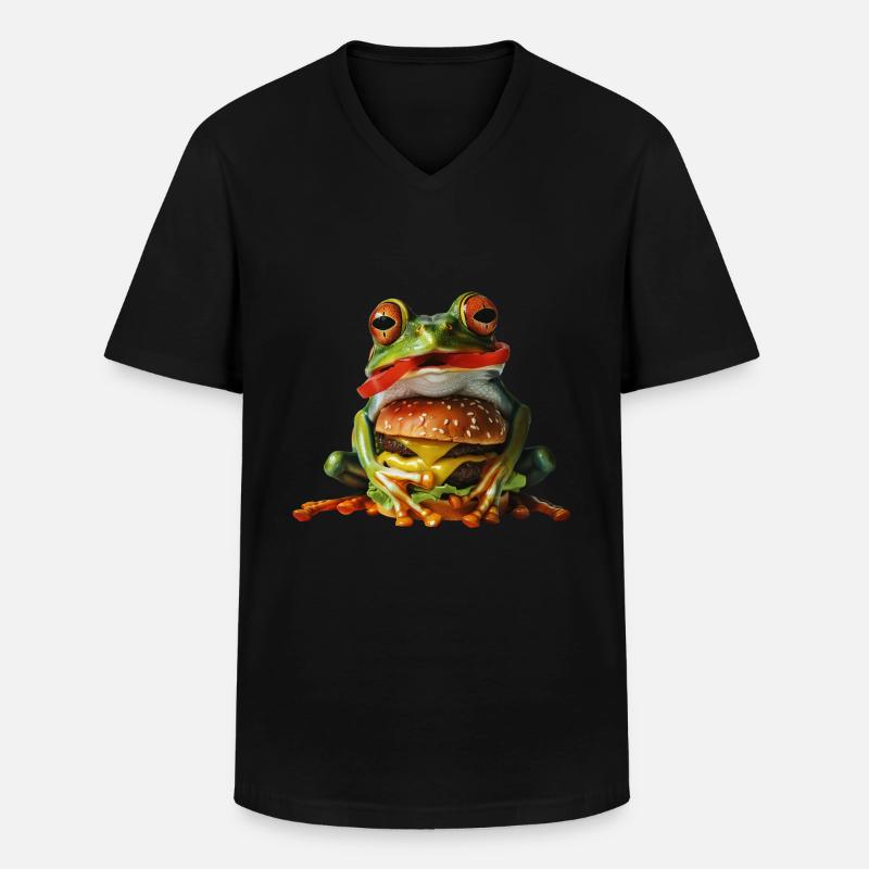 Frosch - Männer-T-Shirt mit V-Ausschnitt - Schwarz