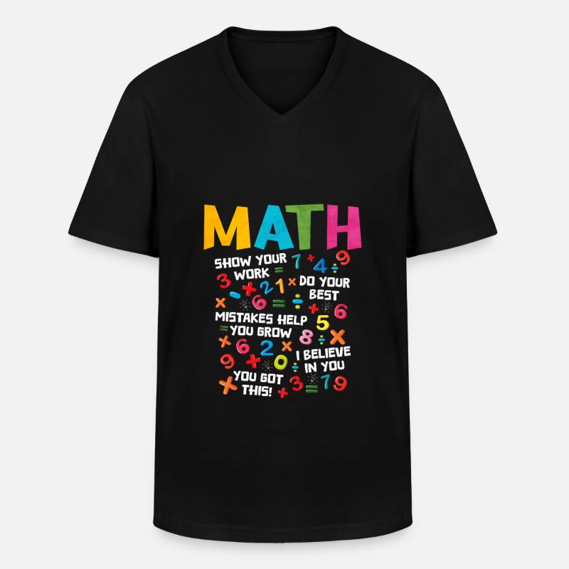 Mathe - Männer-T-Shirt mit V-Ausschnitt - Schwarz