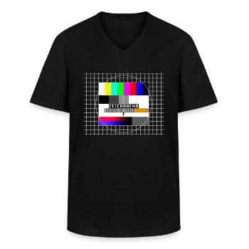 Testbild Feierabend 80er 90er Jahre Party Kostüm - Männer-T-Shirt mit V-Ausschnitt - Schwarz - Vorne - AI Model Male 178 dark (178cm)