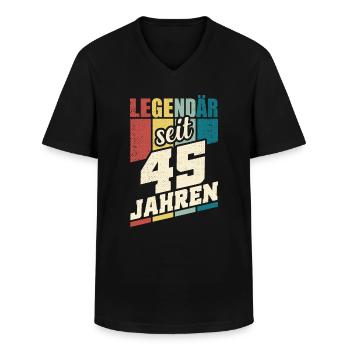 45. Geburtstag Legendär Seit 45 Jahren Legende 45 - Männer-T-Shirt mit V-Ausschnitt - Schwarz - Vorne - AI Model Male 178 dark (178cm)