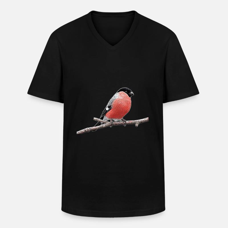 Dompaff oder Gimpel - Männer-T-Shirt mit V-Ausschnitt - Schwarz
