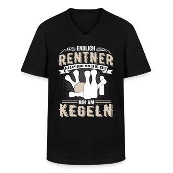 Kegeln und Rentner - Männer-T-Shirt mit V-Ausschnitt - Schwarz - Vorne - AI Model Male 178 dark (178cm)