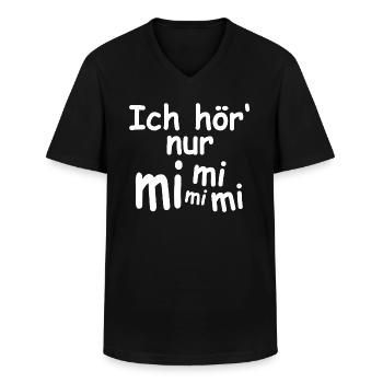 Ich hör nur Mimimi - Männer-T-Shirt mit V-Ausschnitt - Schwarz - Vorne - AI Model Male 178 dark (178cm)