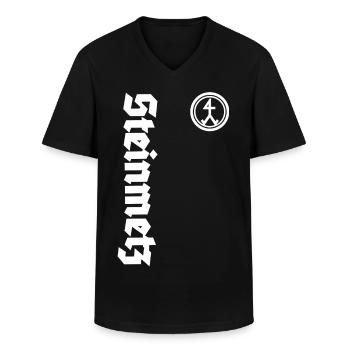 Tailleur de pierre - T-shirt col V Homme - noir - Devant - AI Model Male 178 dark (178cm)