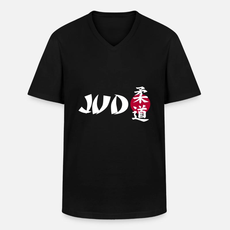 Judo - Männer-T-Shirt mit V-Ausschnitt - Schwarz