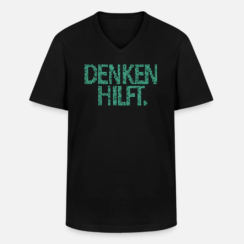 Denken Hilft - Männer-T-Shirt mit V-Ausschnitt - Schwarz