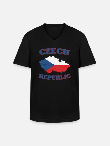 Ceska République tchèque - T-shirt col V Homme - noir