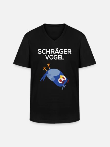 Schräger Vogel lustig - Männer-T-Shirt mit V-Ausschnitt - Schwarz