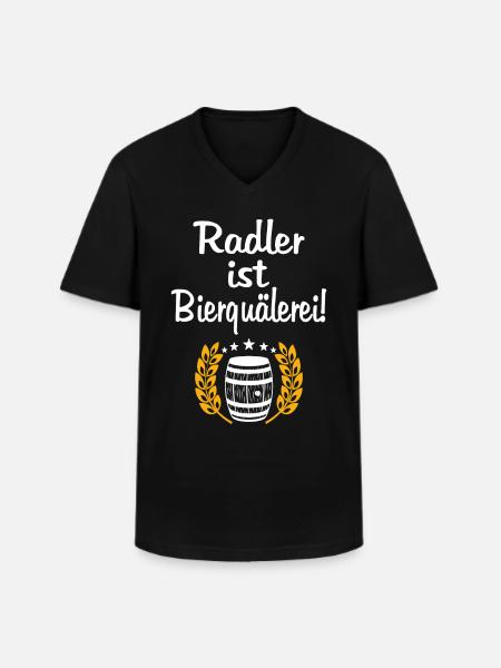 Radler Bierquälerei Spruch - Männer-T-Shirt mit V-Ausschnitt - Schwarz
