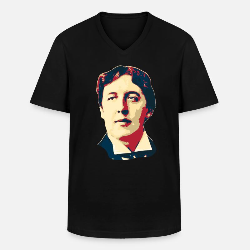 Oscar Wilde - Männer-T-Shirt mit V-Ausschnitt - Schwarz