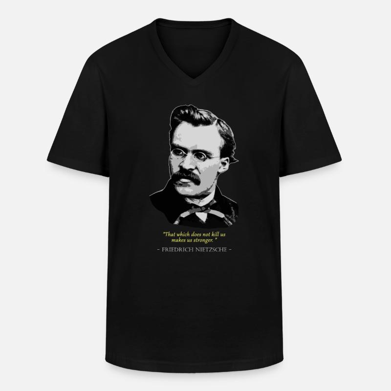 Zitat Friedrich Nietzsche - Männer-T-Shirt mit V-Ausschnitt - Schwarz