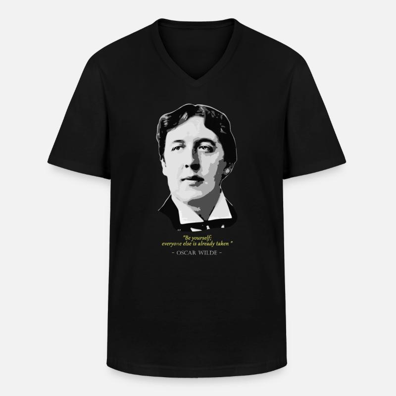 Oscar Wilde Zitat - Männer-T-Shirt mit V-Ausschnitt - Schwarz