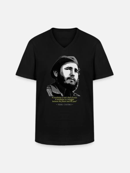 Fidel Castro Quote - Men's V-Neck T-Shirt - black