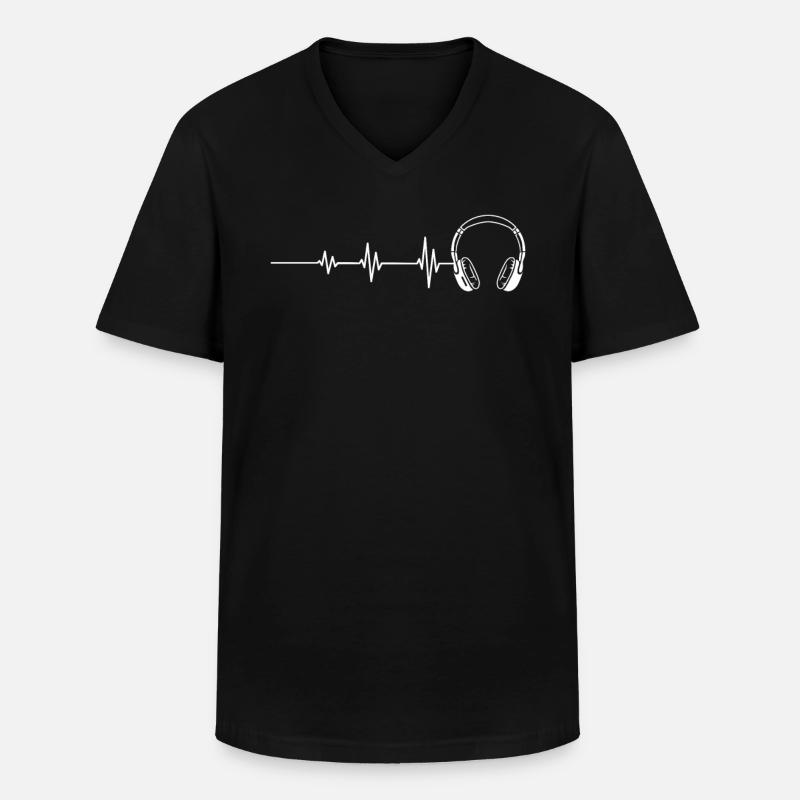 Herzschlag Audio Engineer Tontechniker - Männer-T-Shirt mit V-Ausschnitt - Schwarz