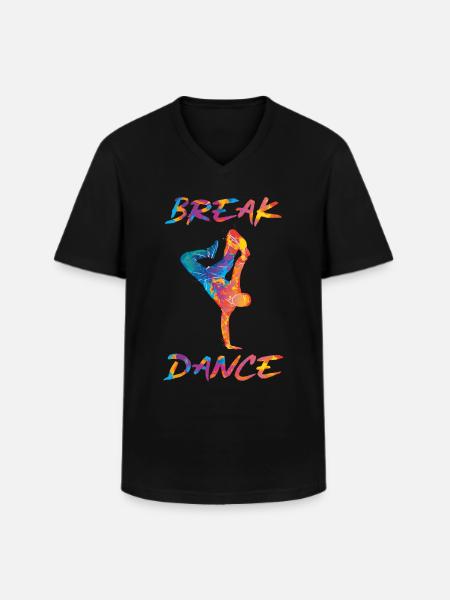Breakdance breaker bboy hip hop - Men's V-Neck T-Shirt - black