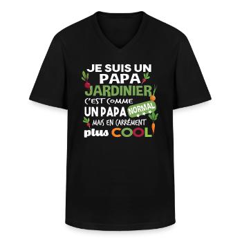 Papa Jardinier Jardinage Retraité Potager Retraite - T-shirt col V Homme - noir - Devant - AI Model Male 178 dark (178cm)